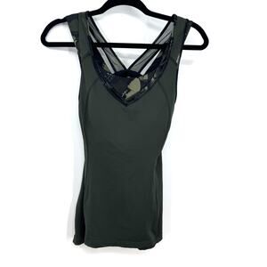Lululemon Super Sport Tank Top 6 Mesh Gator Green Biggie So Fly Butterfly Bra